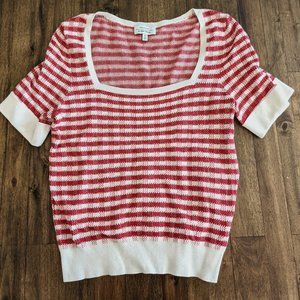 & Other Stories Paris Atelier Knit Sweater Top Gingham Red & White